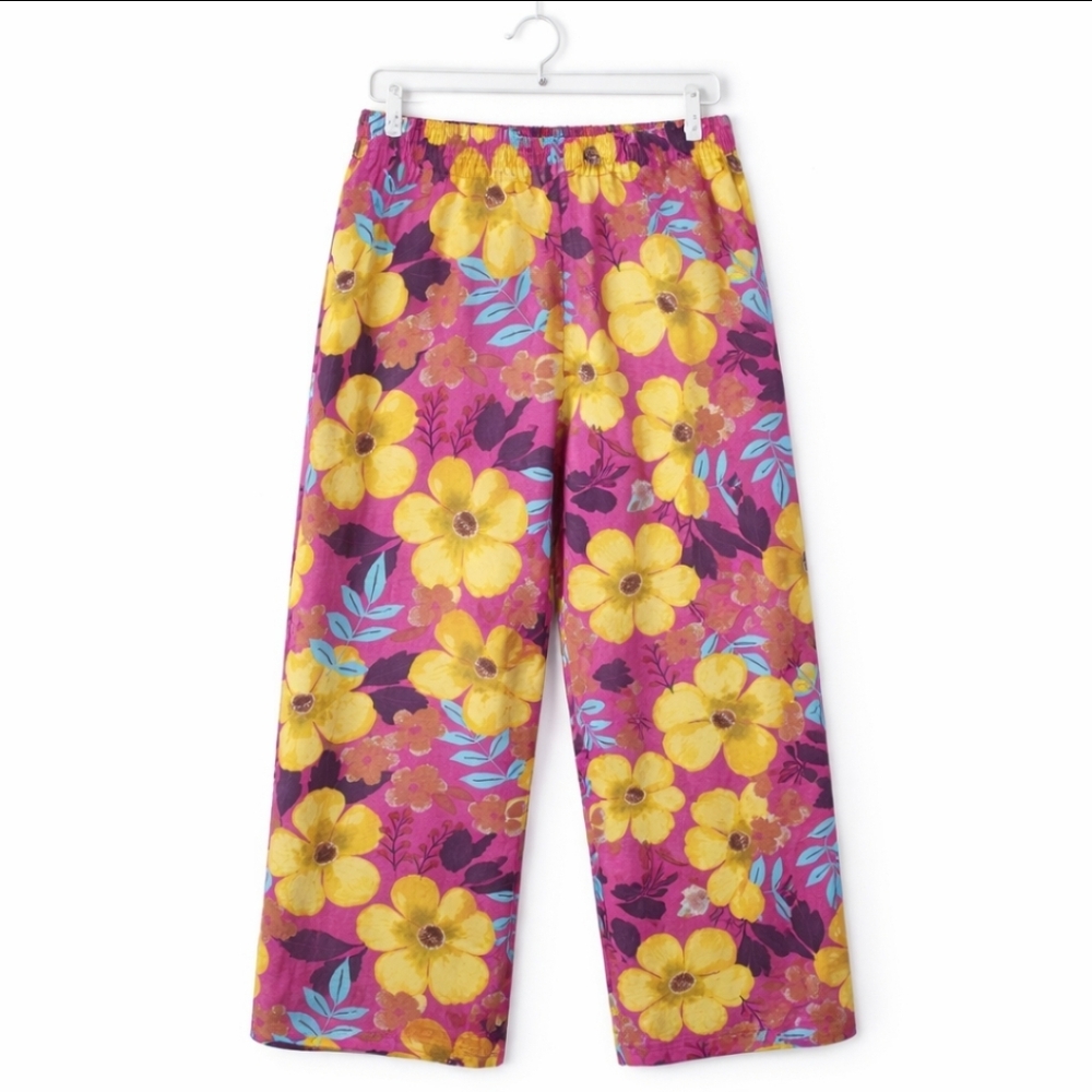 Cozee Corner Floral Womens Pajama Pants Sz XL